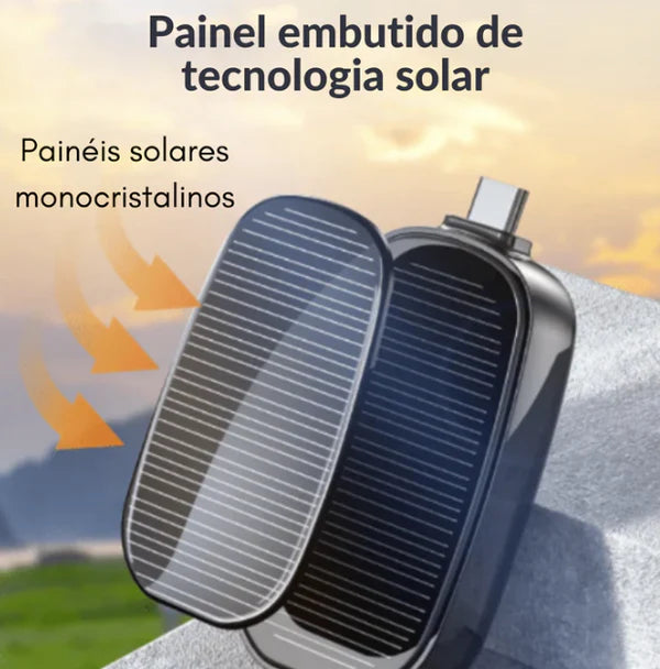 Mini Carregador Portátil Solar - Iphone, Xiaomi, Android, Samsung